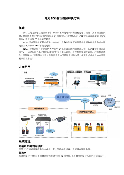 电力PCM语音通信解决方案