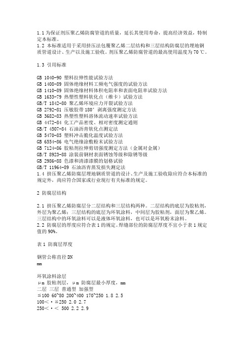 埋地钢管标准要求