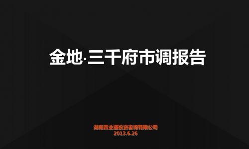 金地三千府个案分析2013.6.26
