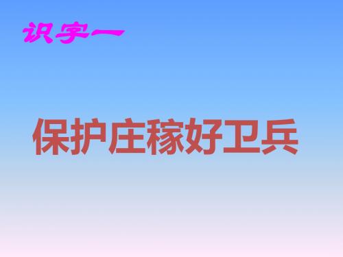 一年级下语文课件(B)-庄稼小卫兵_西师大版