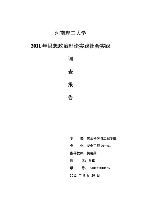 2011年思想政治理论实践社会实践
