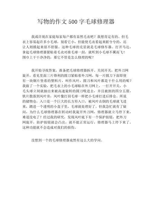写物的作文500字毛球修理器