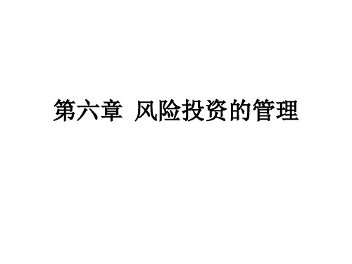 第六章 风险投资的管理