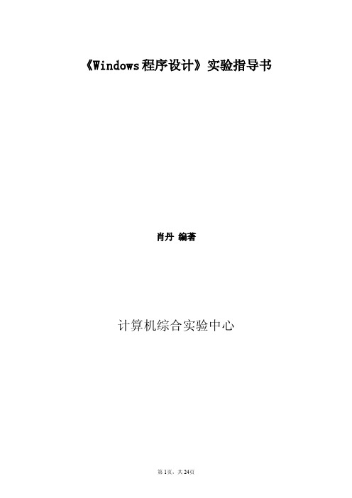 windows程序设计指导书