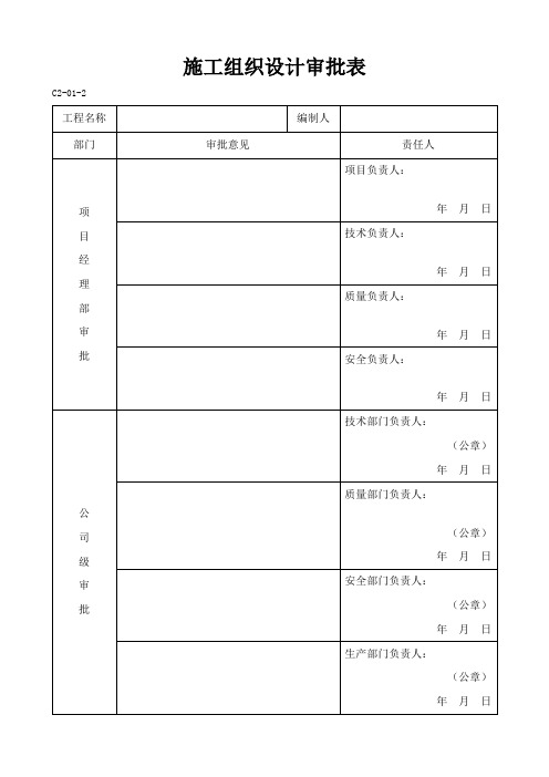 施工组织设计表格-全