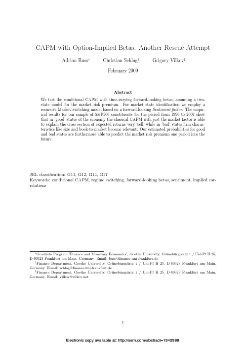 CAPM with Option-Implied Betas Another Rescue Attempt