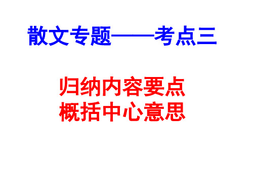 9.考点三：归纳内容要点,概括中心意思