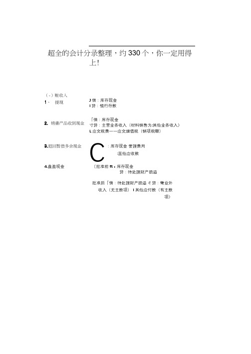 2020年超全的会计分录,你一定用得上!