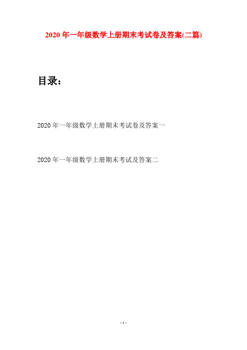 2020年一年级数学上册期末考试卷及答案(二套)