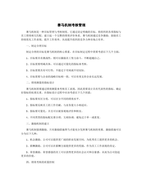 赛马机制考核管理