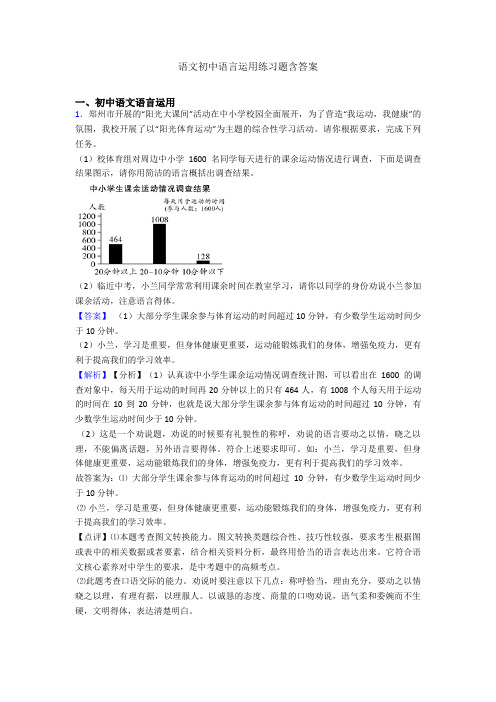 语文初中语言运用练习题含答案
