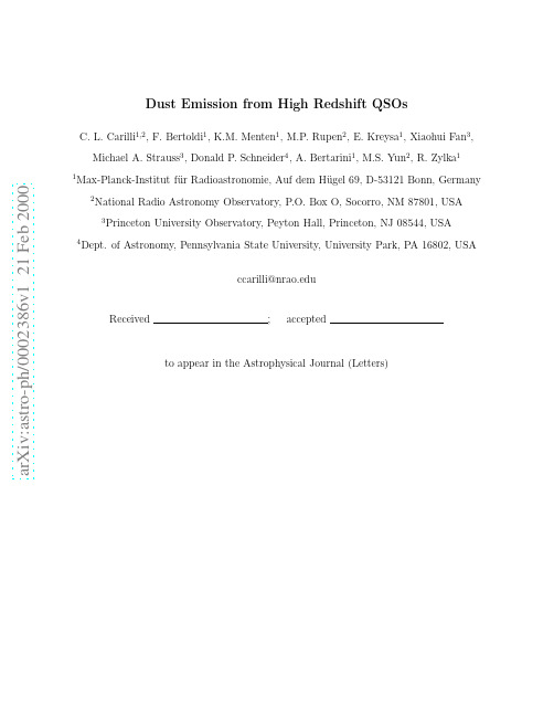 Dust Emission from High Redshift QSOs