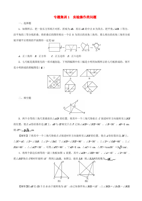 【通用版】中考数学二轮复习试题：专题1_实验操作类问题_含答案