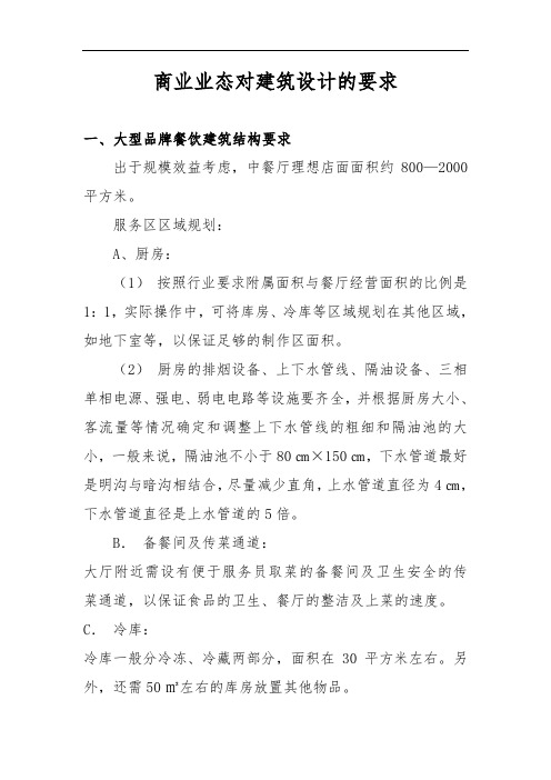 商业业态对建筑设计的要求