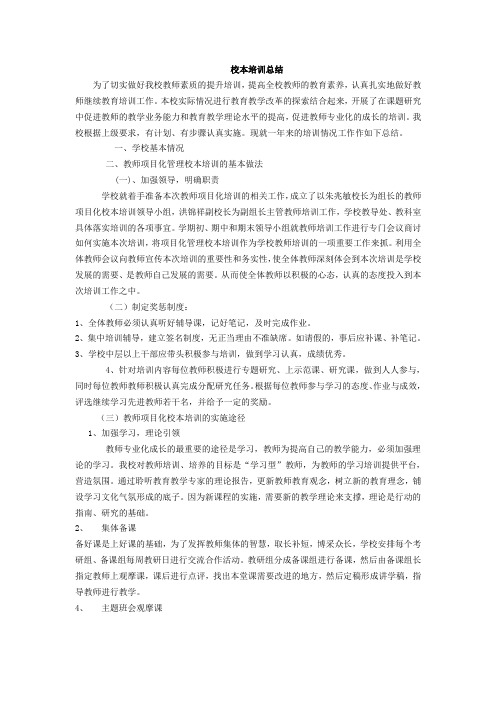 2009校本培训总结