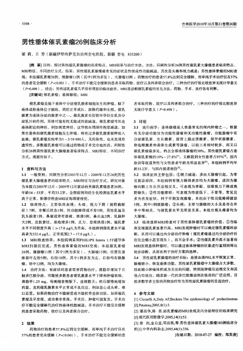 男性垂体催乳素瘤26例临床分析