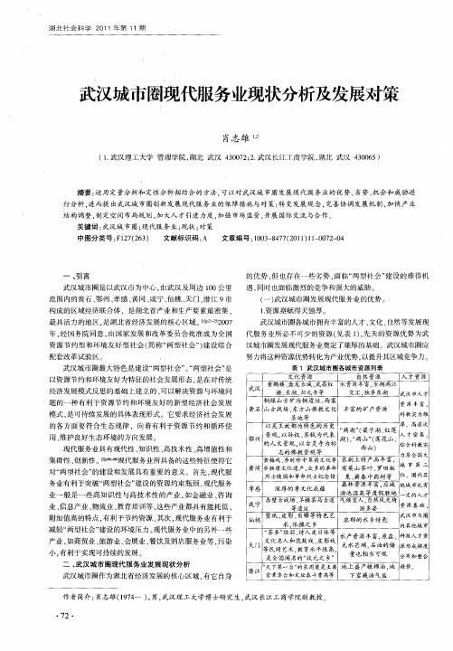 武汉城市圈现代服务业现状分析及发展对策
