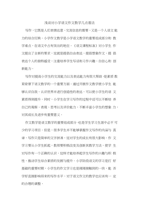 对小学语文作文教学几点看法