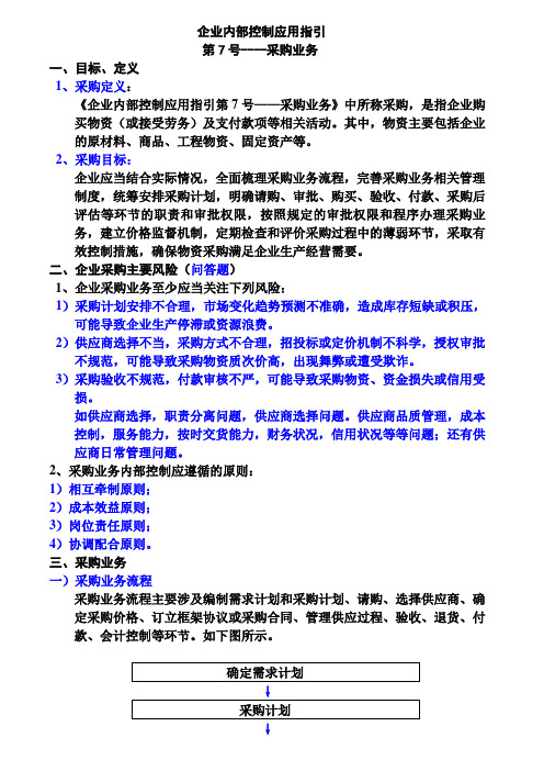 内部控制第7号采购业务