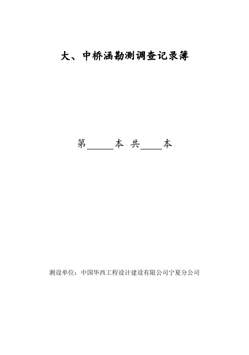 大、中桥涵勘测调查记录簿
