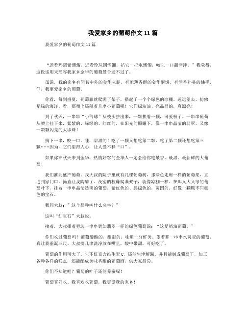 我爱家乡的葡萄作文11篇