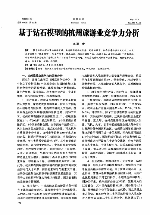 基于钻石模型的杭州旅游业竞争力分析