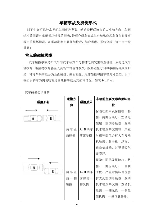 汽车碰撞估损 aa车辆事故及损伤形式解读