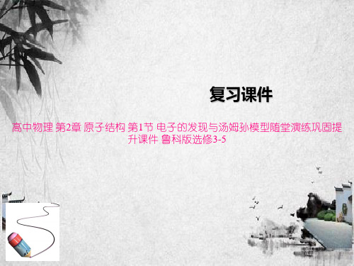 高中物理 第2章 原子结构 第1节 电子的发现与汤姆孙模型随堂演练巩固提升课件 鲁科版选修3-5