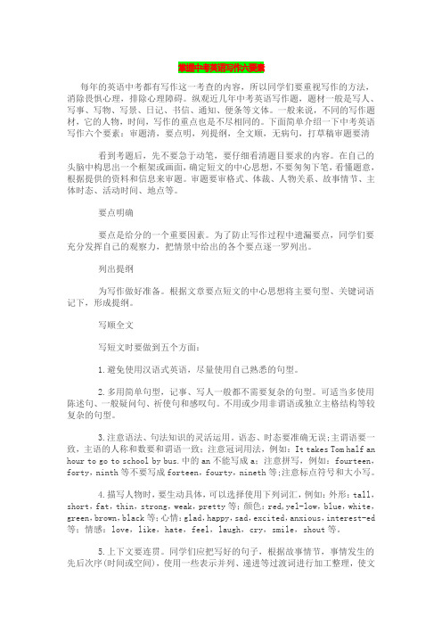 中考英语写作六要素