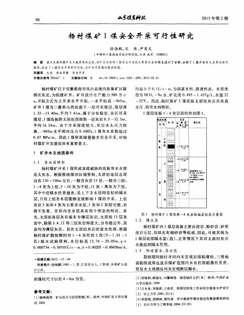 杨村煤矿1煤安全开采可行性研究