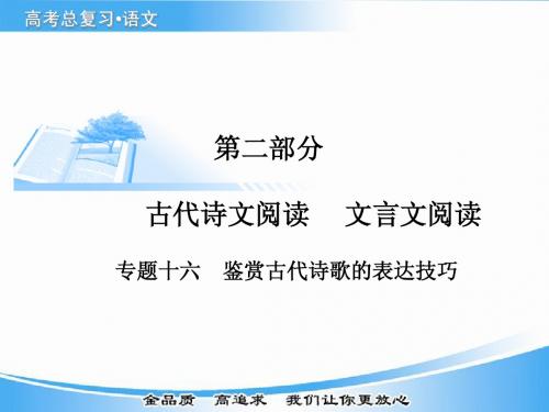 高考语文基础知识总复习精讲课件(考点透视+高考解密+技法点拨)专题十六 鉴赏古代诗歌的表达技巧