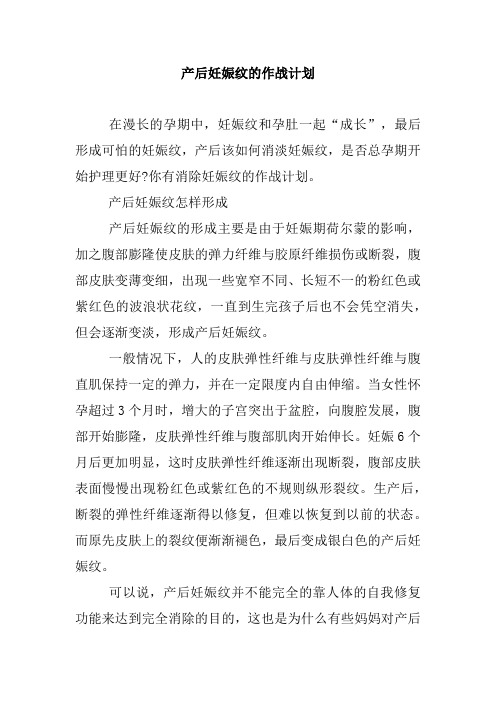 产后妊娠纹的作战计划.doc