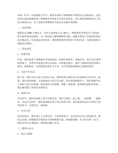 去特殊教育学校社会实践