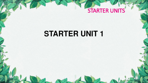 人教新目标版英语七年级上册starters  Unit 1 Good morning !习题课件