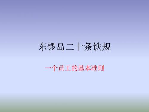 二十条铁规