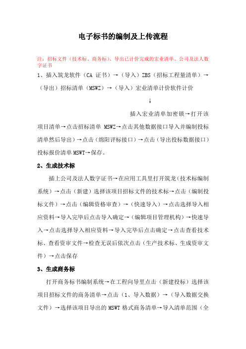电子标书编制及上传流程