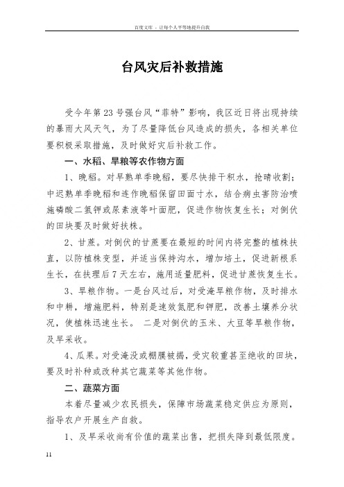 台风灾后补救措施