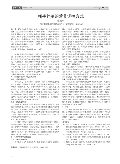 牦牛养殖的营养调控方式