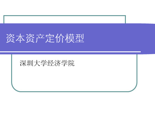 第四讲 资本资产定价模型[1]