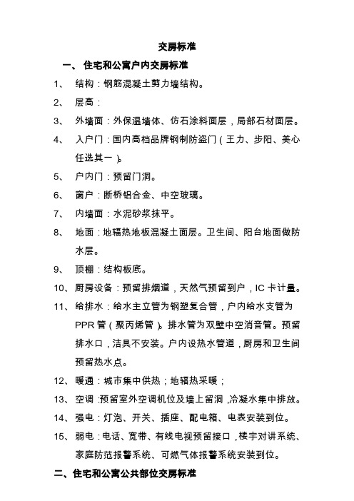 交房标准
