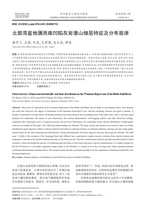 北部湾盆地涠西南凹陷灰岩潜山储层特征及分布规律