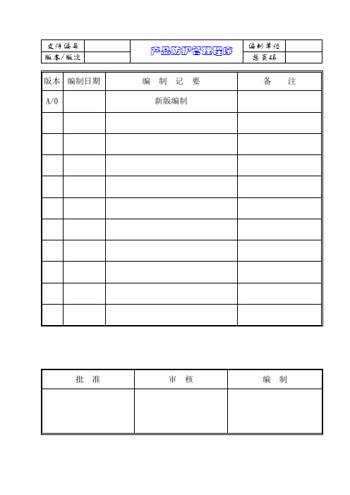 IATF16949：2016产品防护管理程序
