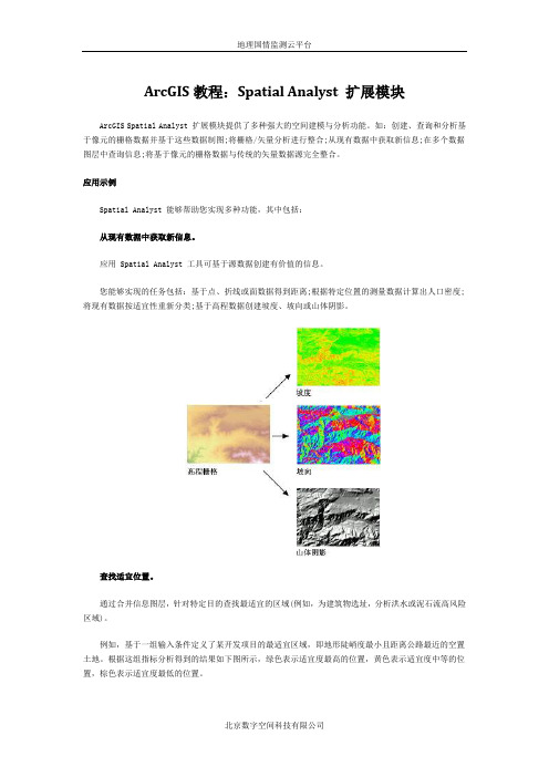 ArcGIS教程：Spatial Analyst 扩展模块
