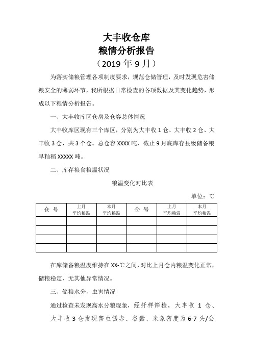 粮情分析报告