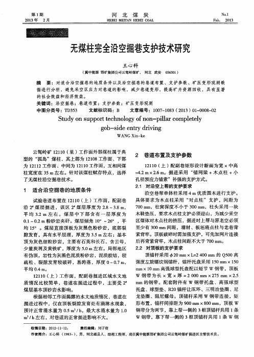 无煤柱完全沿空掘巷支护技术研究
