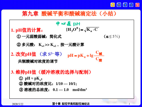 现代化学基础第十章_配位平衡和配位滴定法