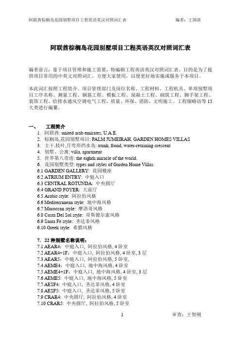 工程英语英汉对照词汇表