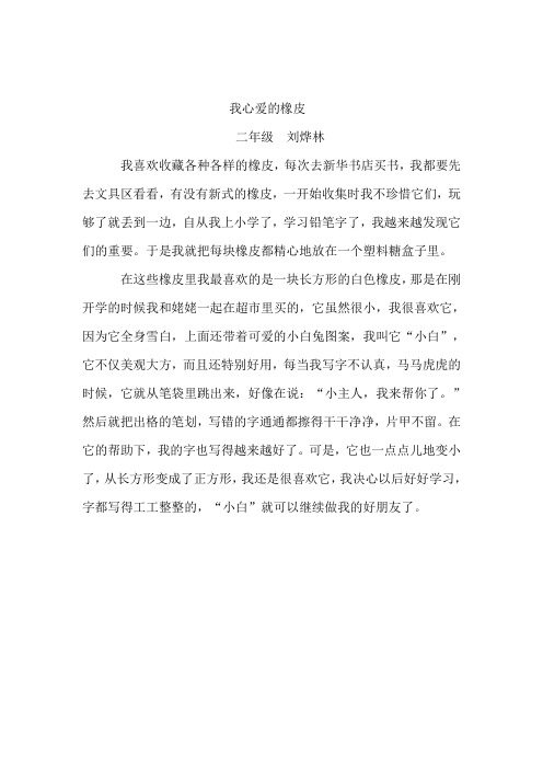 我心爱的小橡皮-二年级 刘烨林