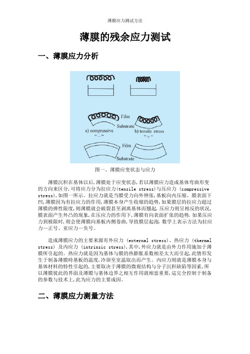 薄膜应力测试方法