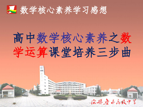 高中数学核心素养之数学运算课堂培养三步曲